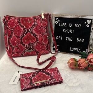Brahmin Katie crossbody and Ady wallet set in crown of hearts